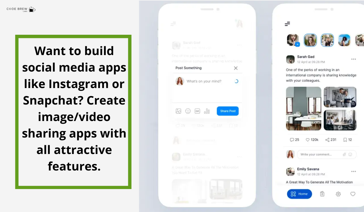 social media app development - code brew labs